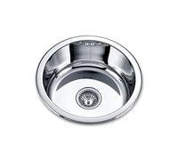 Edesa | Lavello sopra piano | Modello K2 SE 45 1C | 1 secchio rotondo | Lavello da cucina 18 cm di profondità | Larghezza 45 cm | Finitura in acciaio inossidabile