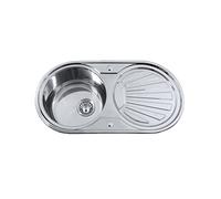 Edesa | Lavello sopra piano | Modello K2 SE 84 1C1E REVERSIBILE | Lavello da incasso | 1 secchio rotondo | Lavello da cucina con Ecurrier | Con foro per rubinetto | Larghezza 45 cm