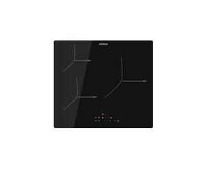 EDESA Piastra induzione EIT-6328 R 3 Aree Cottura Controllo Tactil 9 Livelli Potenza Regolabile Blocco Sicurezza Timer Colore Nero