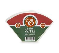 EDESIA ESPRESS - 100 Filtri da Caffè Conici in Carta - Filtro Caffè N.2 per Caffettiera Manuale, Metodo Pour-Over e Infusione Delicata - Misura 2 Bianco