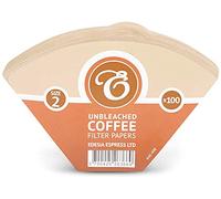 EDESIA ESPRESS - 100 Filtri da Caffè Conici in Carta - Filtro Caffè N.2 per Caffettiera Manuale, Metodo Pour-Over e Infusione Delicata - Misura 2 Marrone