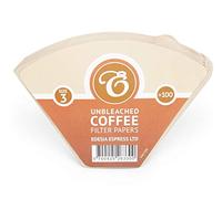 EDESIA ESPRESS - 100 Filtri da Caffè Conici in Carta - Filtro Caffè N.3 per Caffettiera Manuale, Metodo Pour-Over e Infusione Delicata - Misura 3 Marrone