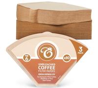 EDESIA ESPRESS - 3x80 Filtri da Caffè Conici in Carta - Filtro Caffè N.6 per Caffettiera Manuale, Metodo Pour-Over e Infusione Delicata - Misura 6 Marrone