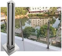 EdfYHSL Palo di recinzione for pannelli in vetro, palo di ringhiera in vetro in acciaio inossidabile for parapetti for piattaforme interne ed esterne Per le scale di balconi e terrazze(Corner Post,95c