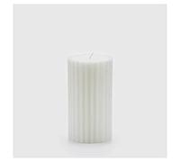 EDG Candela Decorativa Rustica Rigata profumazione Frangipani Bianca H15 Ø08 cm