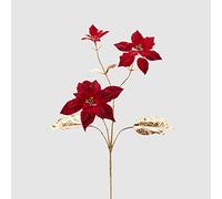 EDG Decorazione Natalizia Stella di Natale Rosso Oro 72cm Tessuto