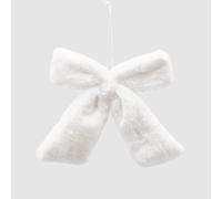 EDG Enzo De Gasperi Addobbo Decorazione Natalizia Fiocco Bianco Peluche 20x25cm