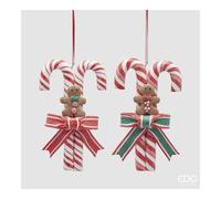 EDG Enzo De Gasperi Addobbo di Natale CandyCane H 14 Cm L 1 Cm Ass. White Red 1 Pz