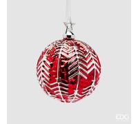 EDG Enzo De Gasperi Addobbo di Natale Palla ZigZag D 10 Cm Red