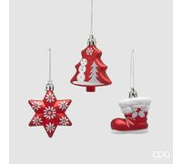 EDG Enzo De Gasperi Addobbo di Natale Pino Stella Calza Ass. H 7 Cm White Red 1 Pz