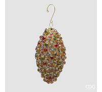 EDG Enzo De Gasperi Addobbo Fuso Godiva di Natale H 8 Cm Multicolor