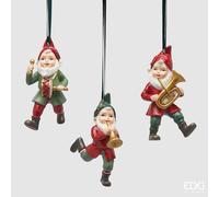 EDG Enzo De Gasperi Addobbo Gnomo di Natale Ass. H 10 Cm Poliresina Green Red 1 Pz