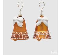 EDG Enzo De Gasperi Addobbo Natale Campana Marzapane H 10 Cm D 8 Cm Hazelnut 1 Pz