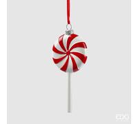 EDG Enzo De Gasperi Addobbo Natale Candy H 13 Cm L 6 Cm Bianco Rosso