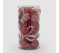 EDG Enzo De Gasperi Addobbo Natale Decomix H 12 Cm D 8 Cm White Red Cf 40 Pz