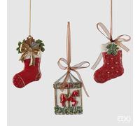 EDG Enzo De Gasperi Enzo De Gasperi Addobbo Natale Decomix H 8 Cm Assortiti White Red 1 Pz