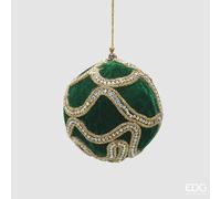 EDG Enzo De Gasperi Addobbo Natale Palla Decogemme D 10 Cm Green Gold 1 Pz