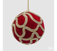 EDG Enzo De Gasperi Addobbo Natale Palla Decogemme D 12 Cm Red Gold 1 Pz