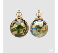 EDG Enzo De Gasperi Addobbo Natale Palla Fiori Ass. D 7,5 Cm Green Gold 1 Pz