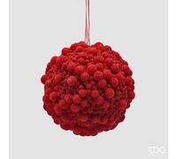 EDG Enzo De Gasperi Addobbo Palla di Natale con Sfere D 12 Cm Red
