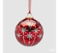 EDG Enzo De Gasperi Addobbo Palla di Natale Stelle D 13 Cm Red