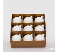 EDG Enzo De Gasperi Addobbo Palla di Natale Vetro D 6 Cm Cf 9 Pz Bianco