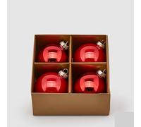EDG Enzo De Gasperi Addobbo Palla di Natale Vetro D 8 Cm Cf 4 Pz Rosso