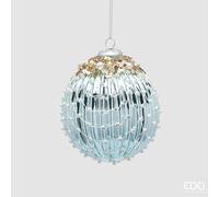 EDG Enzo De Gasperi Addobbo Palla Diamond di Natale D 10 Cm Light Blue 1 Pz