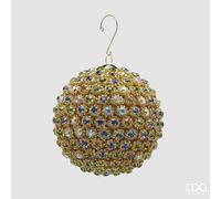 EDG Enzo De Gasperi Addobbo Palla Super Gemme di Natale D 13 Cm Gold