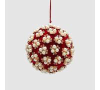 EDG Enzo De Gasperi Addobbo Pallina Sfera di Natale Elizabeth 10cm Velluto Rosso