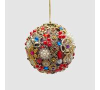 EDG Enzo De Gasperi Addobbo Pallina Sfera di Natale Mille Perle 10cm Multicolore