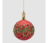 EDG Enzo De Gasperi Addobbo Palla Mille Perle di Natale D 10 Cm Red