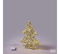 EDG Enzo De Gasperi Albero di Natale Led Intreccio 30 MicroLed H 40 Cm L 34 Cm L 10 Cm Ip20 Gold