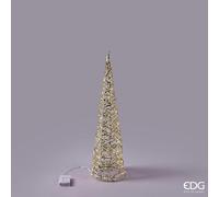 EDG Enzo De Gasperi Albero di Natale Led Intreccio Cono 30 MicroLed H 60 Cm D 16 Cm IP20 Gold
