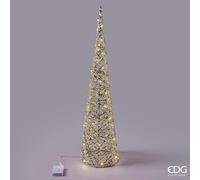 EDG Enzo De Gasperi Albero di Natale Led Intreccio Cono 40 MicroLed 80 Cm D 20 Cm IP20 Gold
