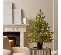 EDG Enzo de Gasperi Albero di Natale Pino Argentato con Vaso e 480 luci LED H120xD99 cm