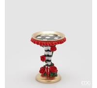 EDG Enzo De Gasperi Alzata Decorativa Natalizia Calze a Righe H 20 Cm L 16 Cm L 16 Cm Poliresina Bianco Nero