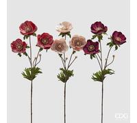 EDG Enzo De Gasperi Anemone Velluto Ramo con Foglie Ass. H 80 Cm Pink Mix 1 Pz
