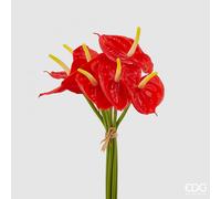 EDG Enzo De Gasperi Anturium Chic Bouquet H 37 Cm 7 Pz Coral