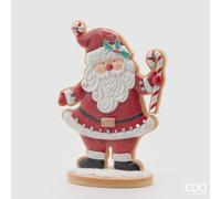 EDG Enzo De Gasperi Babbo Natale Marzapane H40 cm Bianco e Rosso - Decorazione Natalizia