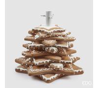 EDG Enzo De Gasperi Base per Albero Natale Pino Biscotto Marzapane H 40 Cm D 44 Cm Hazelnut