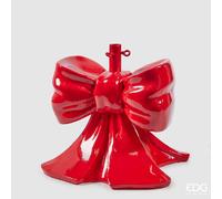 EDG Enzo De Gasperi Base per Albero Natale Pino Fiocco H 45 Cm L 43 Cm L 43 Cm Rosso