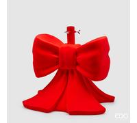 EDG_Enzo De Gasperi Base per Albero Natale Pino Fiocco Velluto H 45 Cm L 43 Cm L 43 Cm Rosso