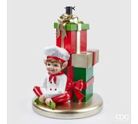 EDG Enzo De Gasperi Base per Pino Albero di Natale Elfo Cuoco H 59 Cm 45 x 45 Cm Green Red