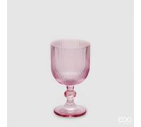 EDG Enzo De Gasperi Bicchiere Righe Calice H 14 Cm D 8 Cm Colore Pink 6 Pz