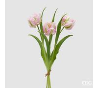 EDG Enzo De Gasperi Bouquete Tulipano Parrot X3 H 40 Cm con Bocciolo Lilac