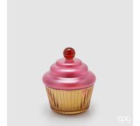 EDG Enzo De Gasperi Candela Cupcake Natale H 14,5 Cm D 12 Cm Cranberry Pomegranate