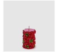 EDG Enzo De Gasperi Candela di natale moccolo con bacche in cera rosso D7xH10 cm