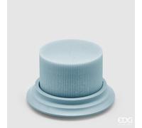 EDG Enzo De Gasperi Candela Dorica con Piatto H 10 Cm D 15 Cm Celeste