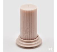 EDG Enzo De Gasperi Candela Dorica con Piatto H 20 Cm D 10 Cm Pale Pink